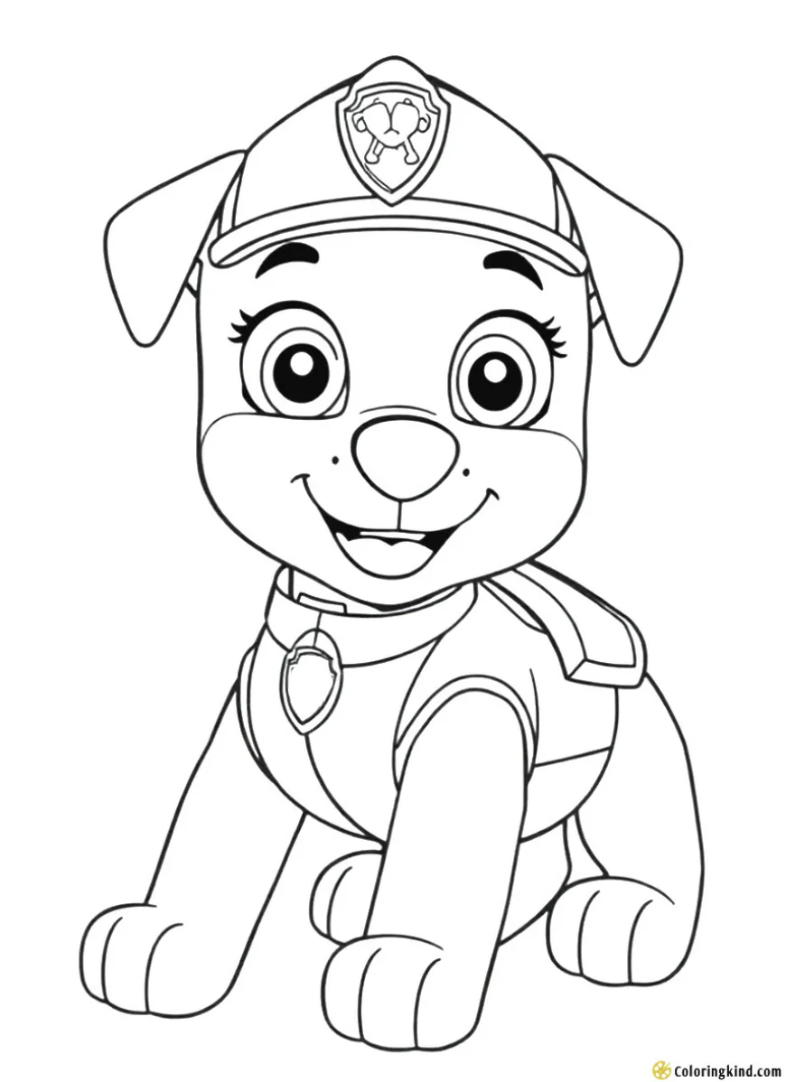 Cheerful Paw patrol dog coloring page