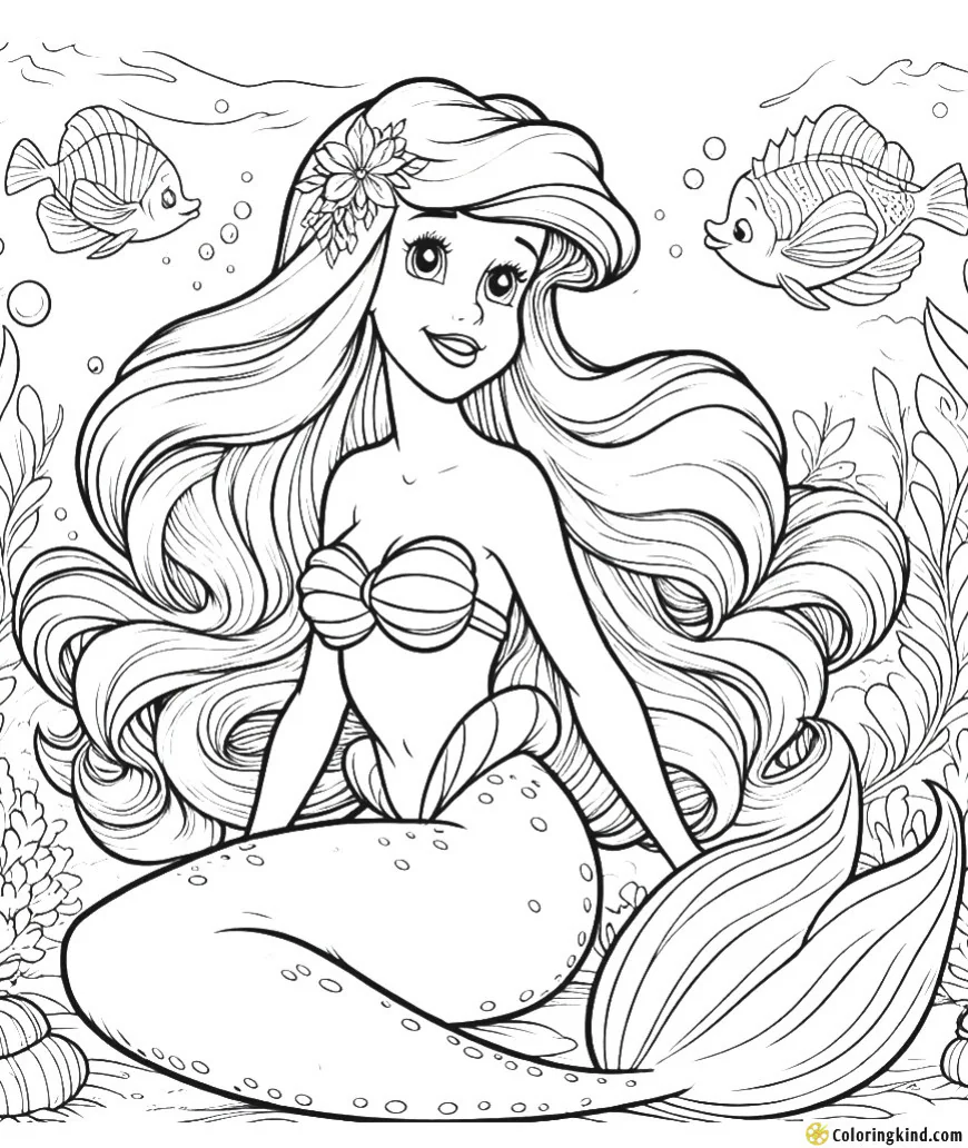 Ariel Mermaid with Fishes