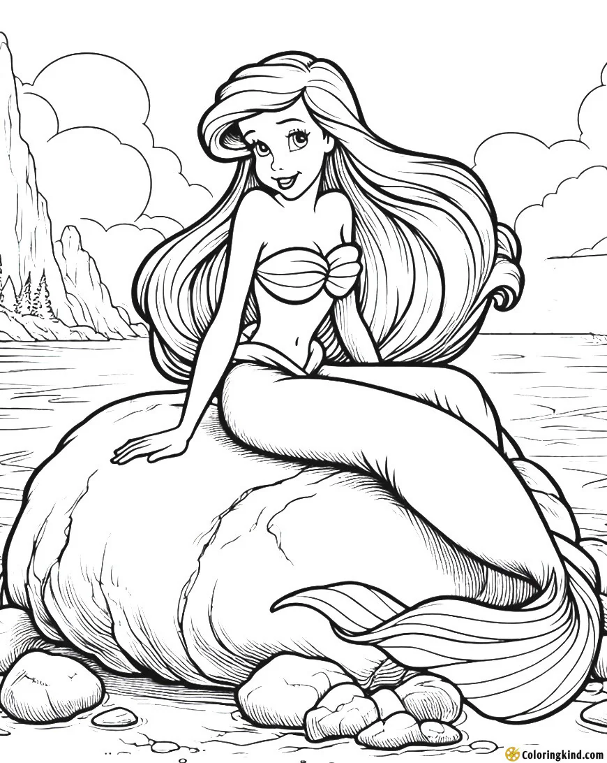 Ariel lies on the rock