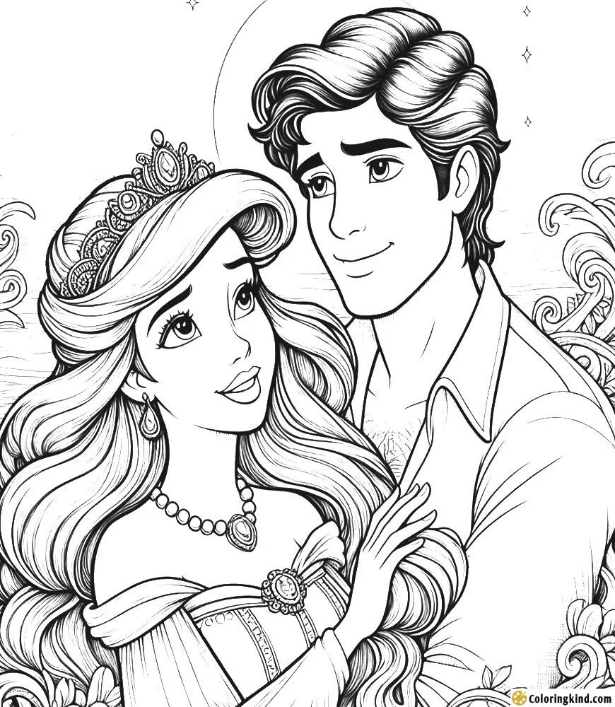 Ariel and Prince Eric coloring