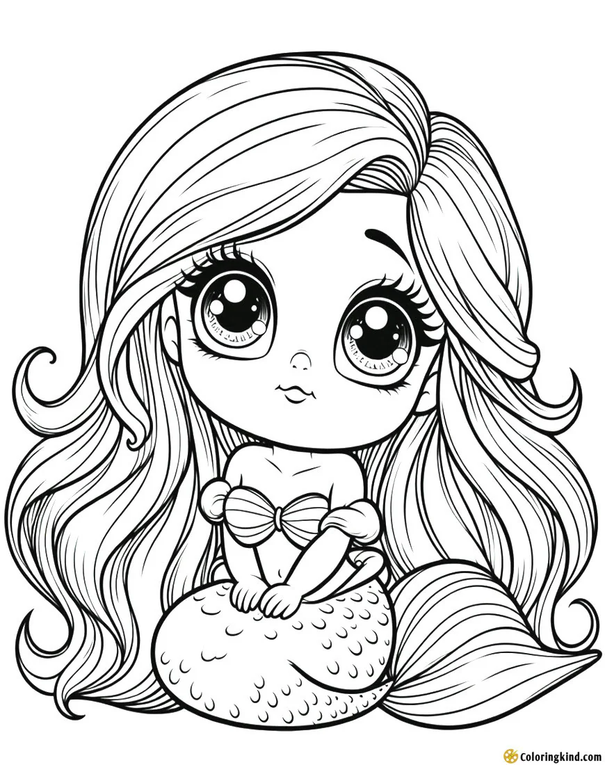 Adorable baby mermaid Ariel