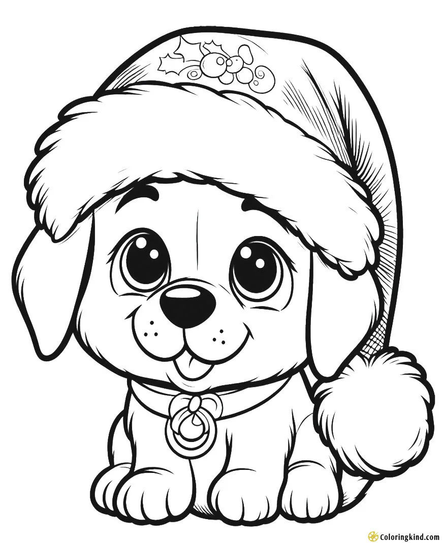 A puppy in a Santa hat is so much fun