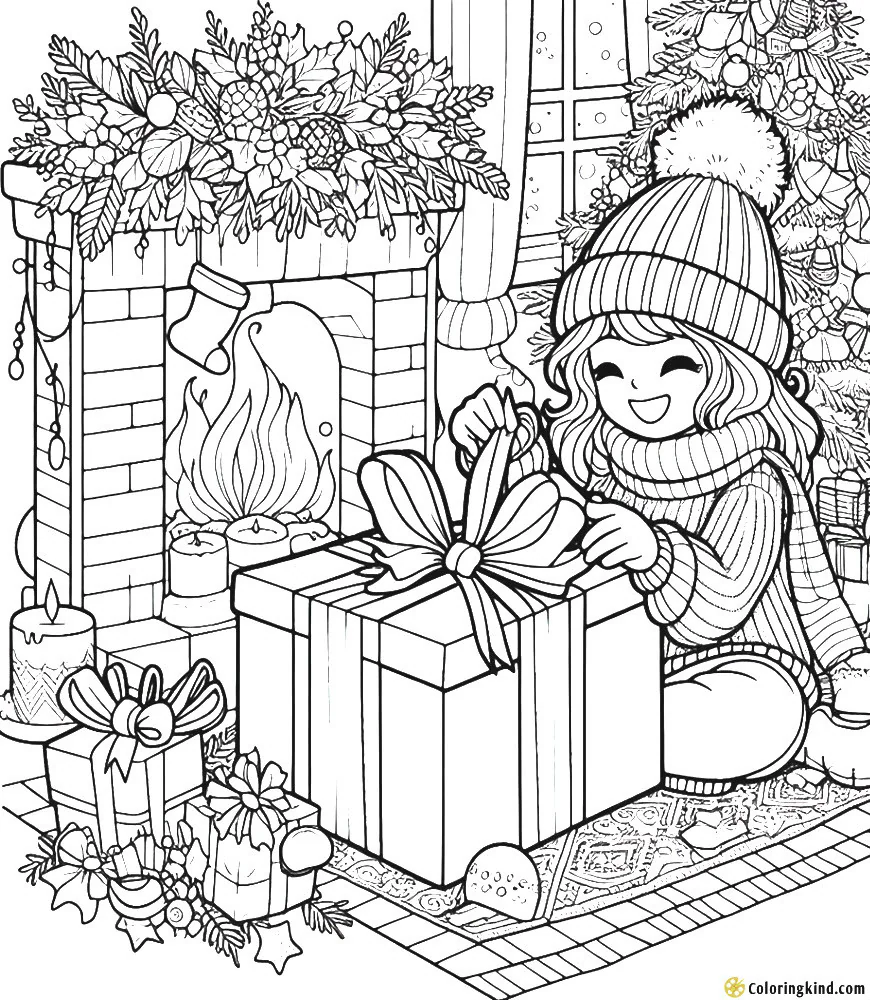 Opening present on Christmas morning