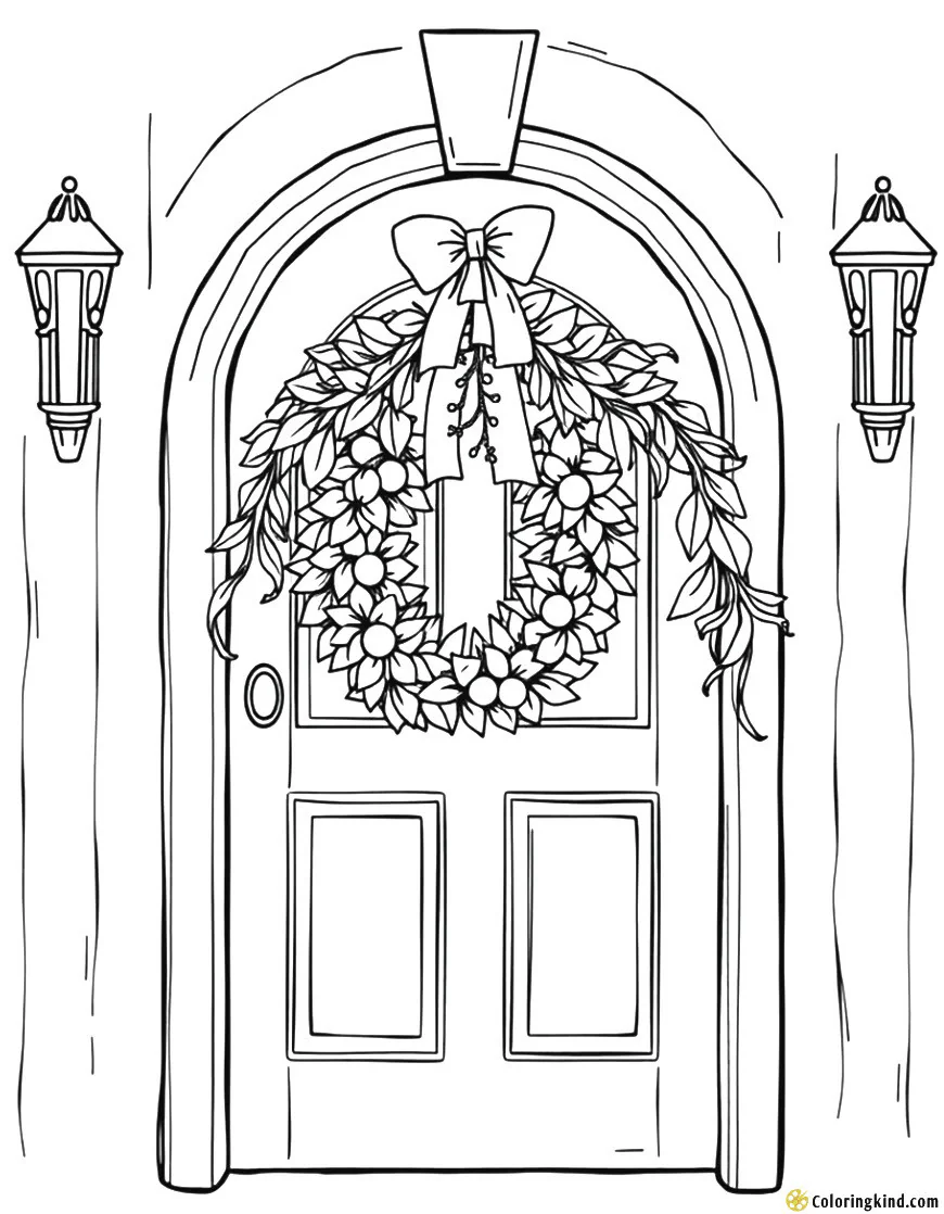 The wreath on the door looks amazing