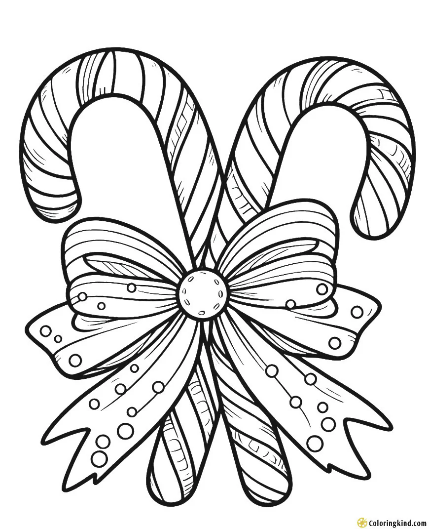 Candy canes with bows sheet