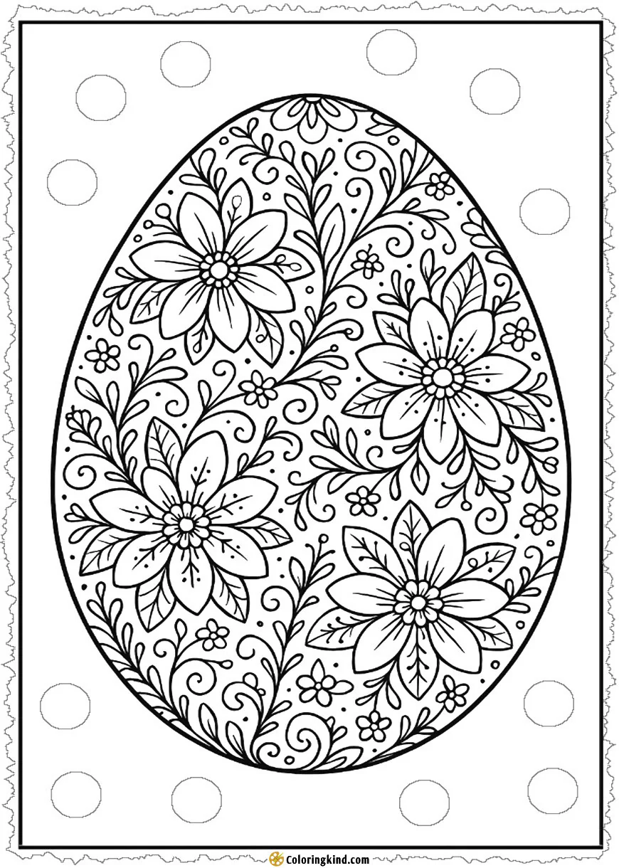 A big Easter egg with intricate floral patterns