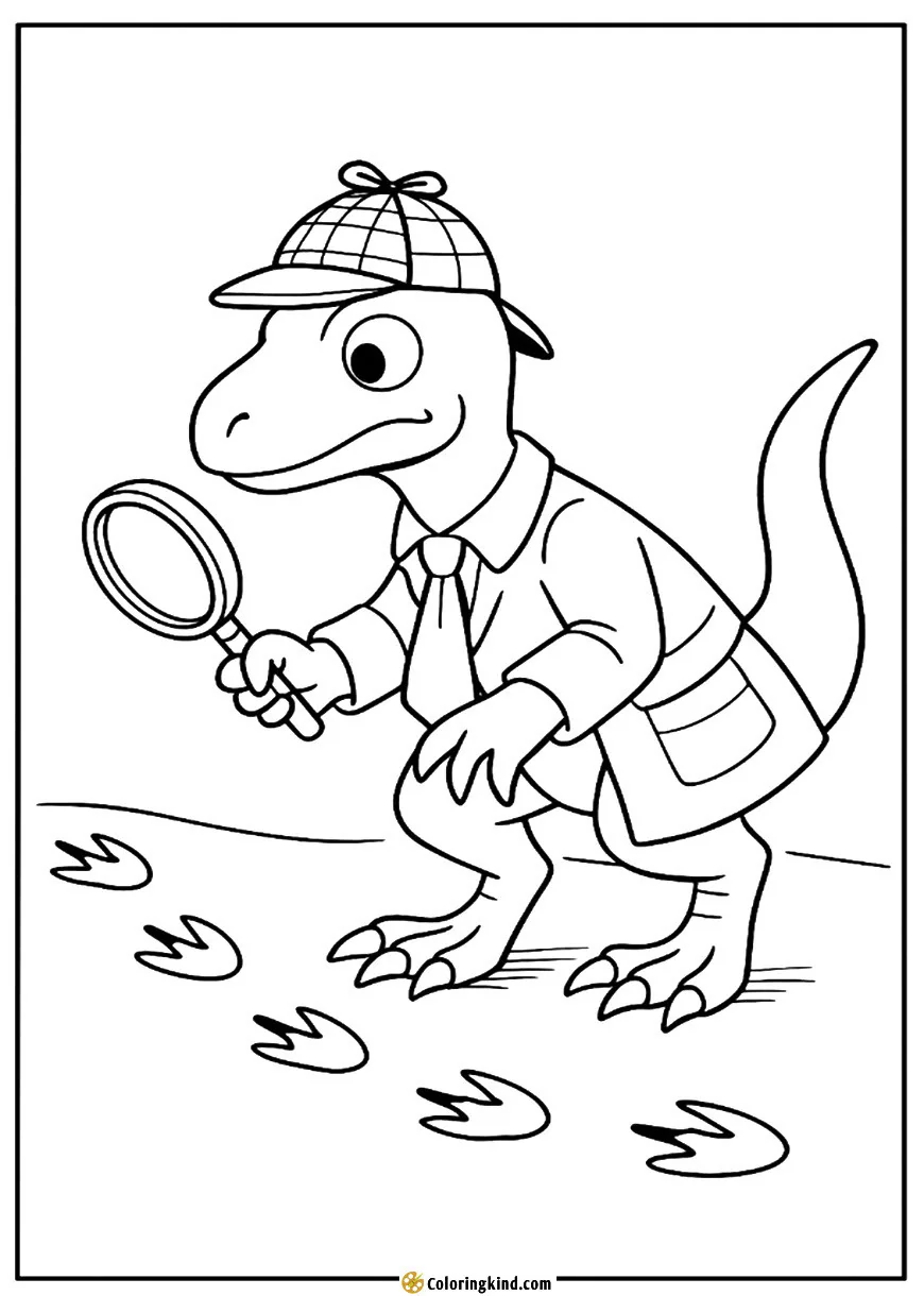 Detective raptor following clear footprint trails