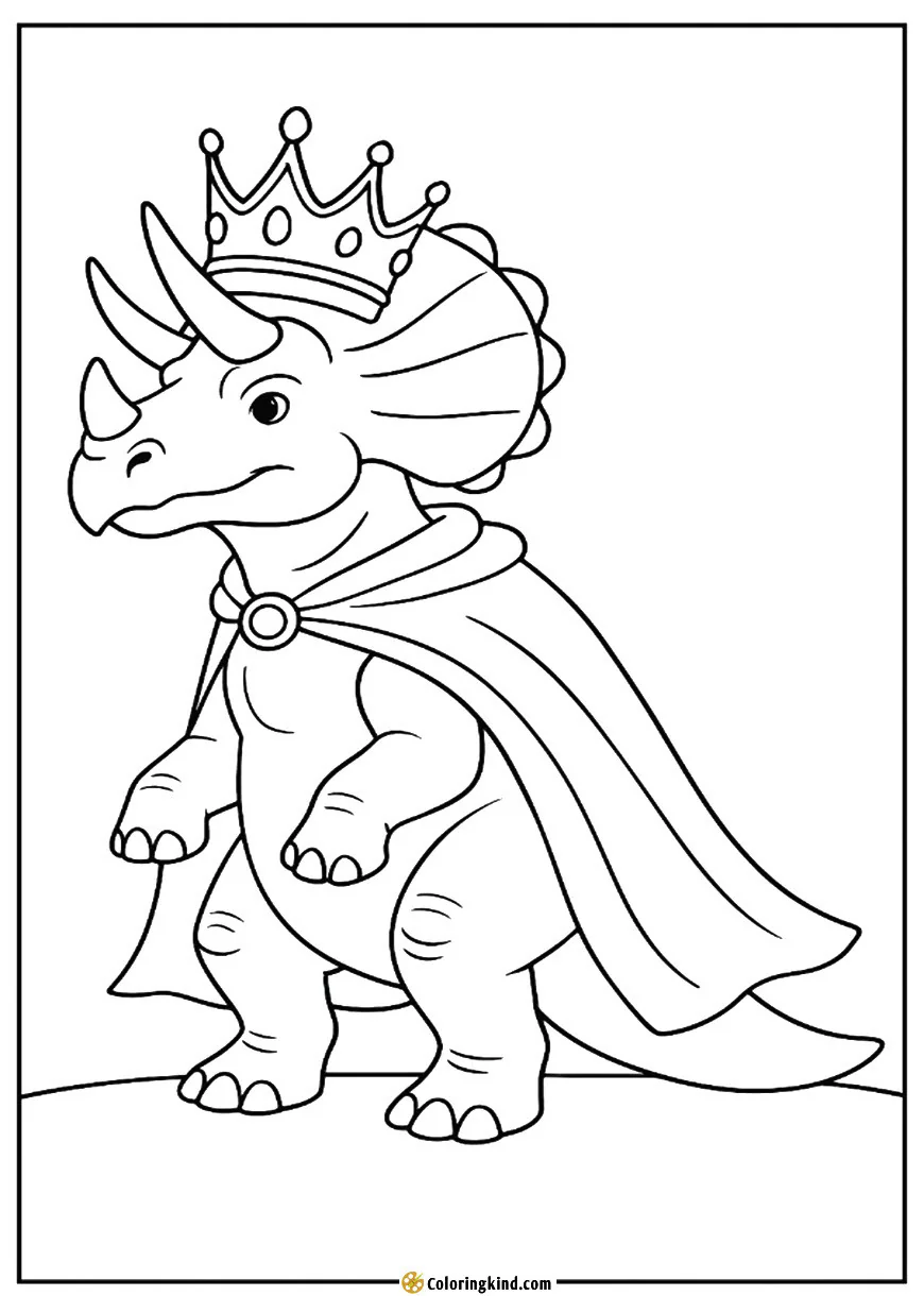 Triceratops wearing a crown and cape