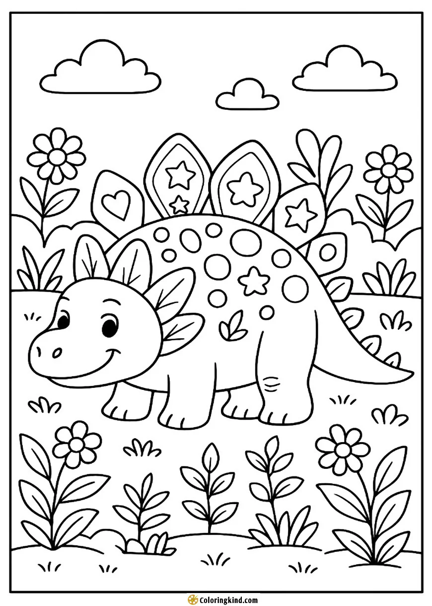 Stegosaurus with patterned plates