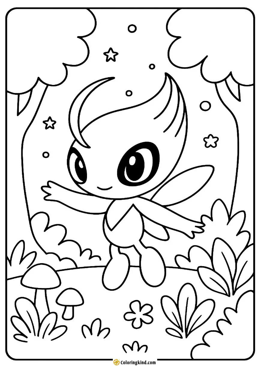 Celebi in an Enchanted Forest
