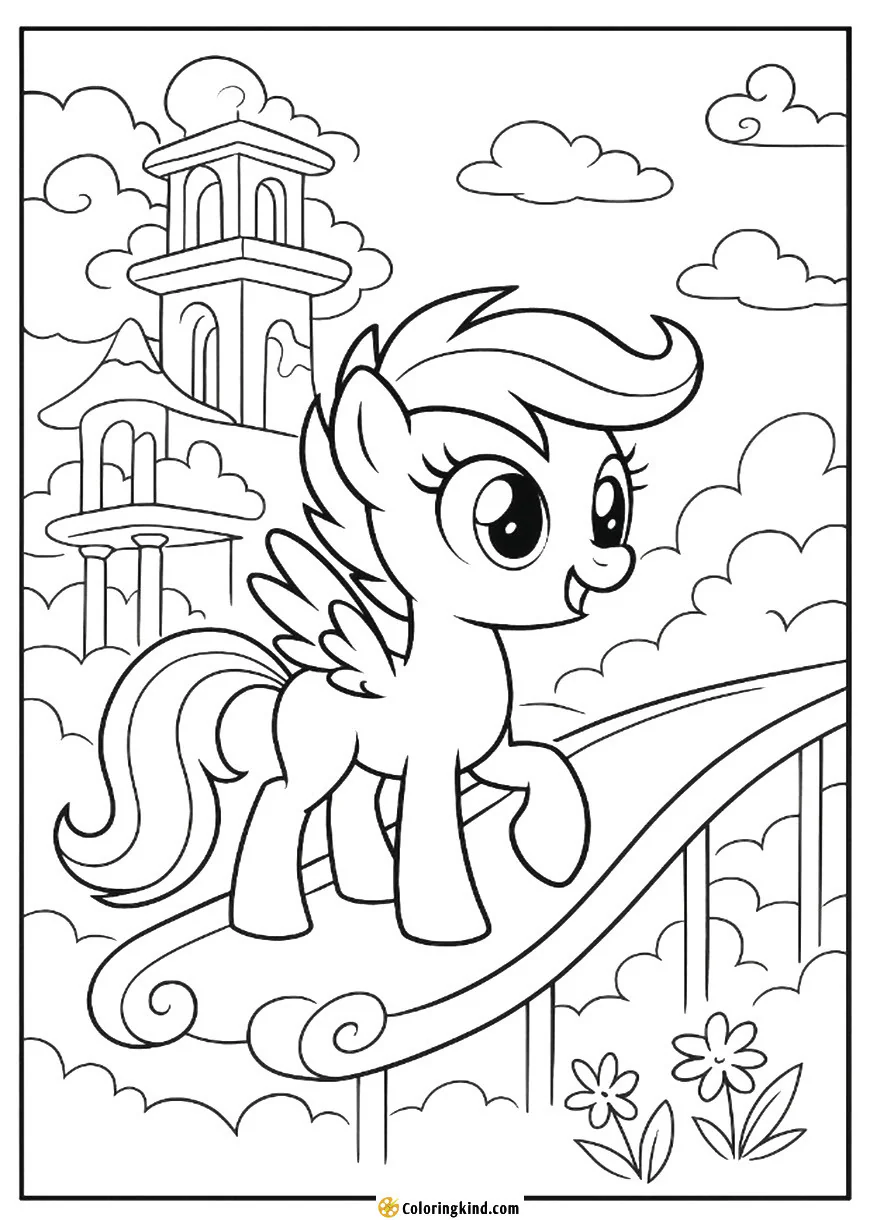 Scootaloo on the Skydive Ramp at the Weather Factory