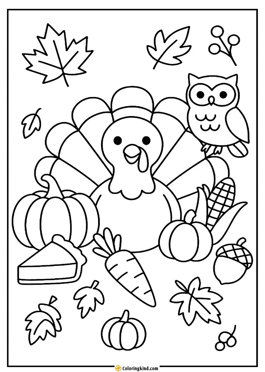 Turkey Surrounded by Harvest Vegetables