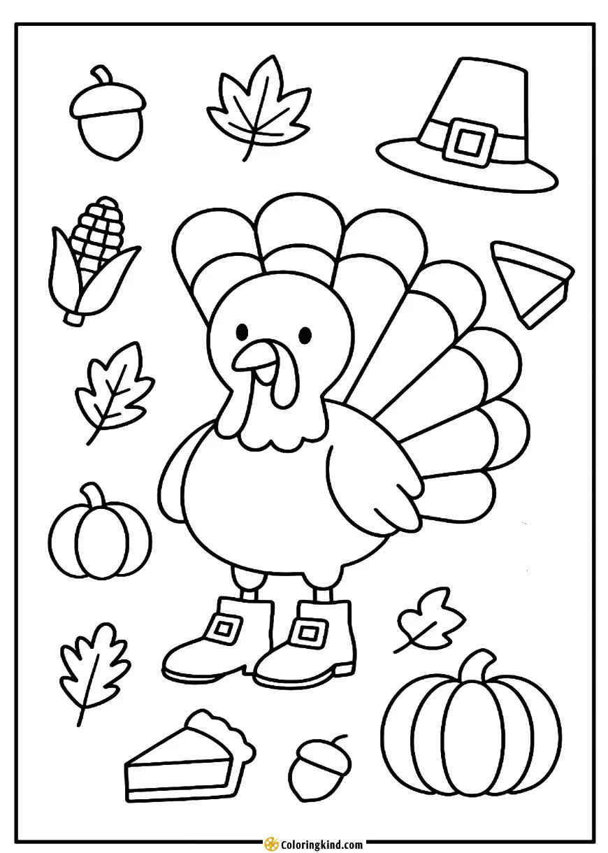 Turkey with Pilgrim Shoes and Props
