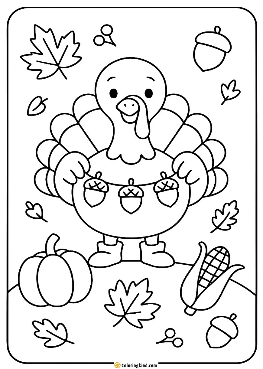 Turkey with Acorn Garland