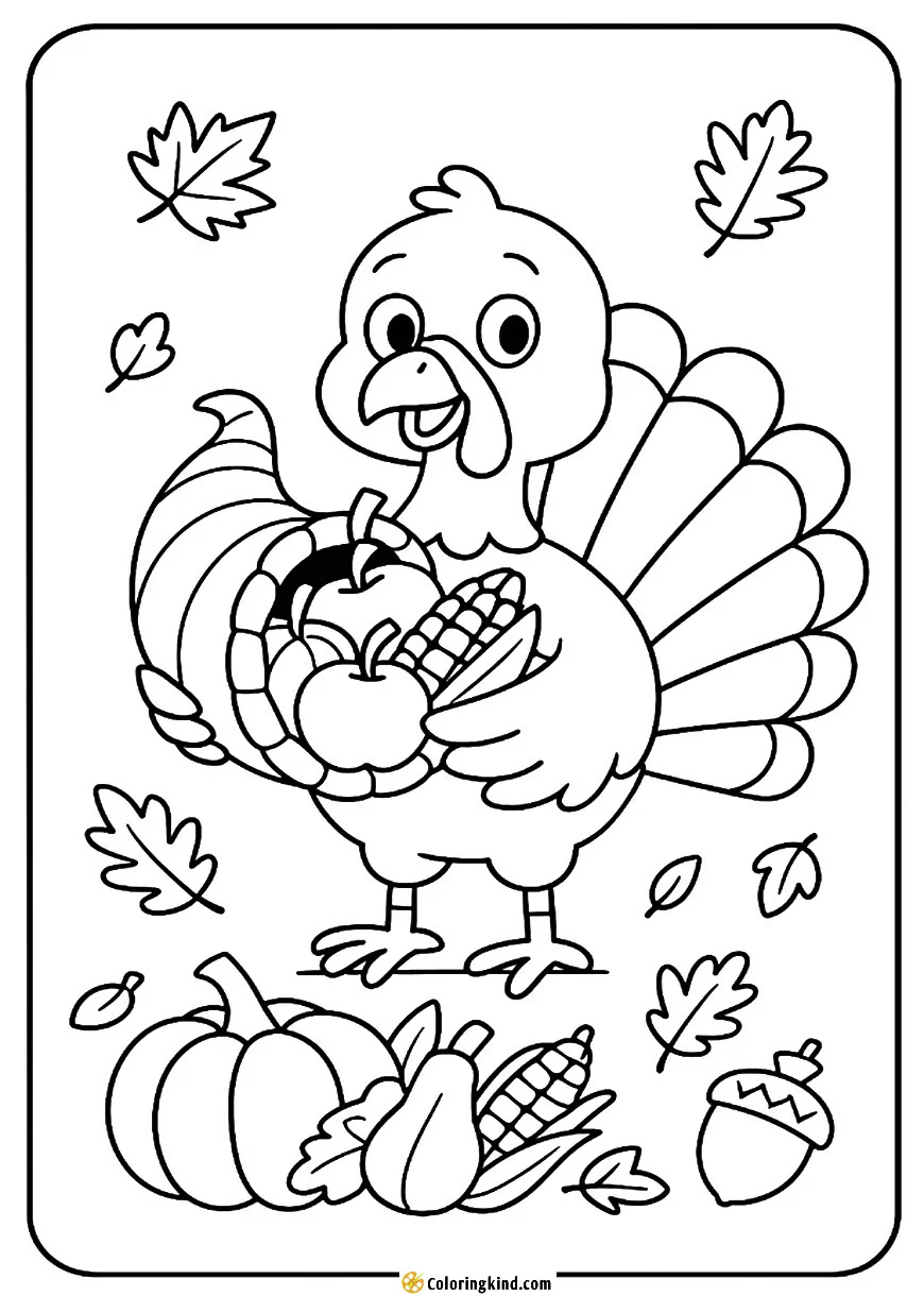 Turkey Holding a Cornucopia