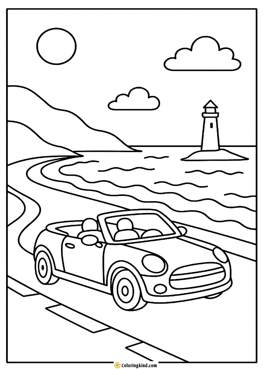 Convertible Cruising Along the Coast