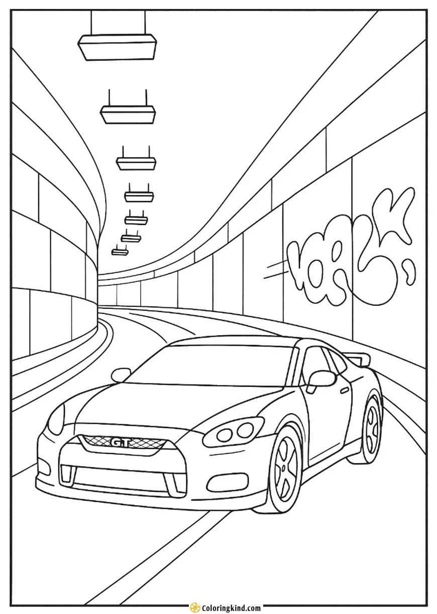 Nissan GT-R through an Urban Tunnel