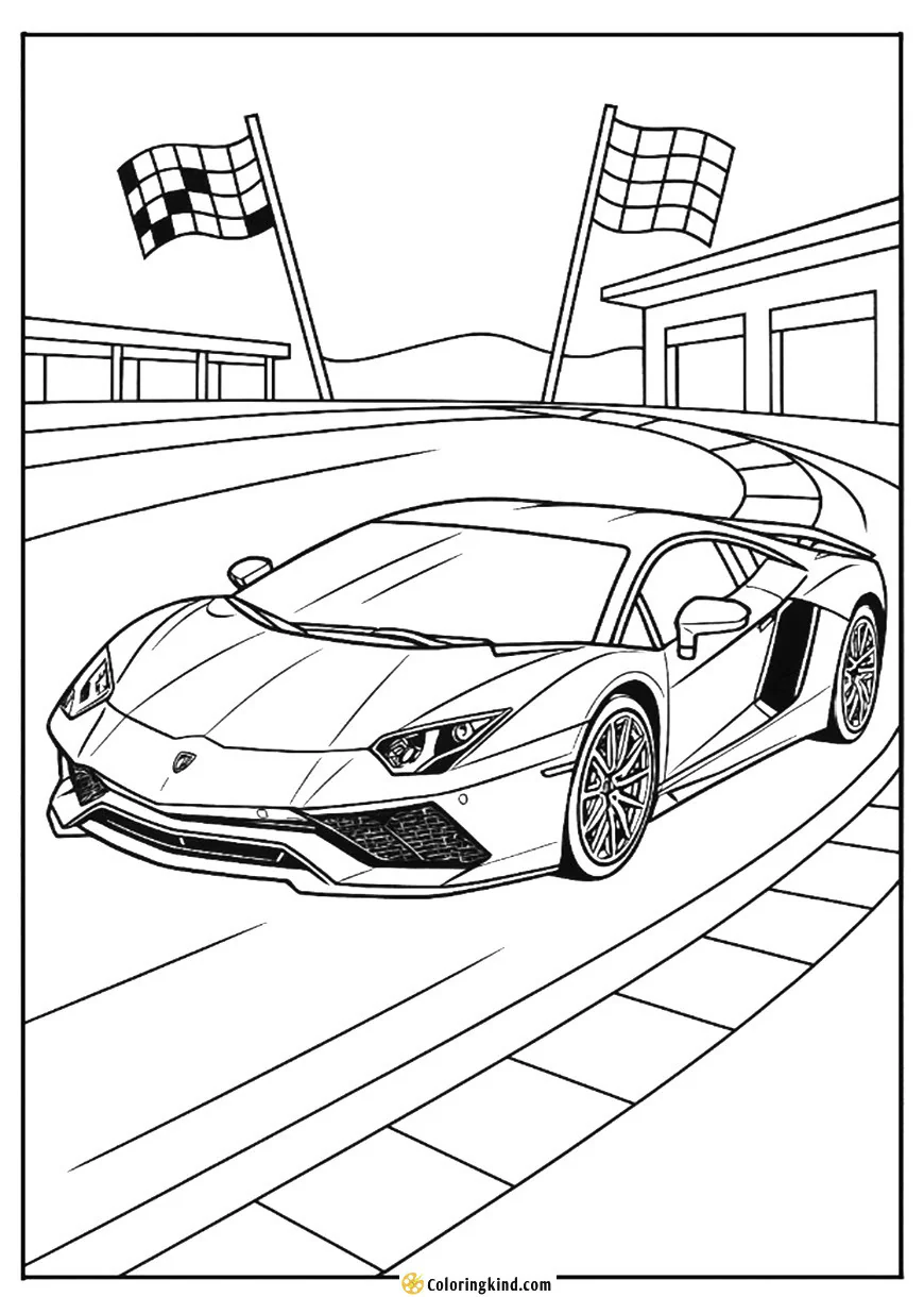 Lamborghini Aventador on a Racetrack