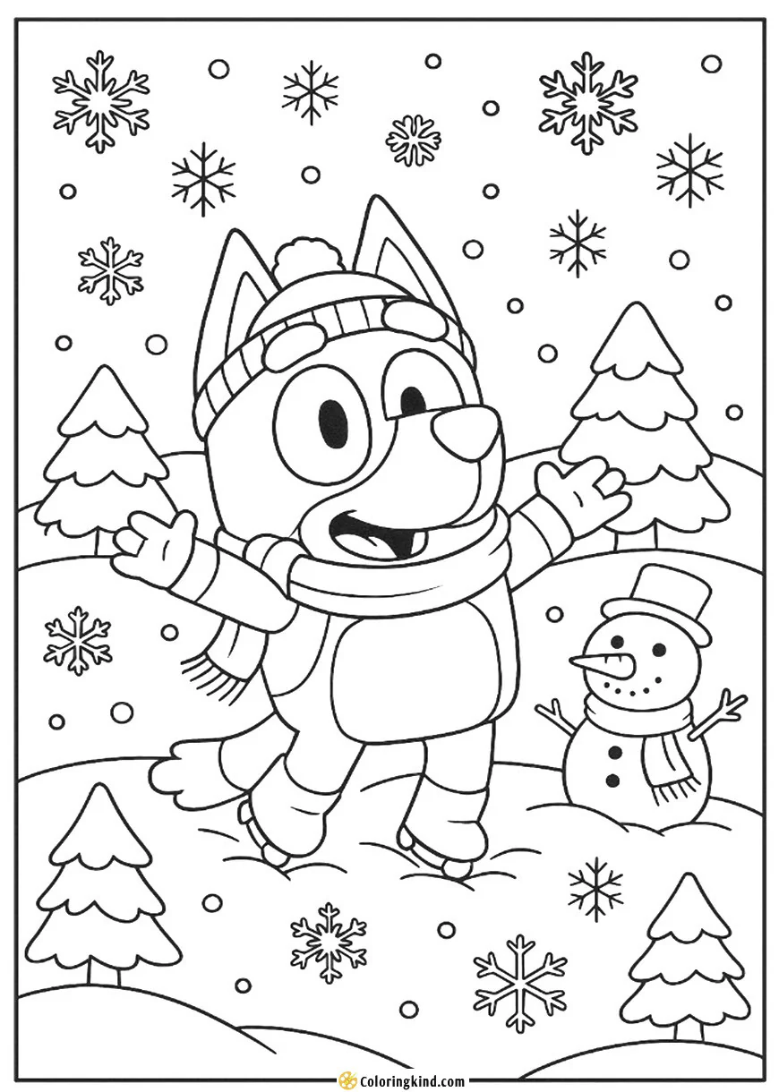 Bluey in a Snowy Winter Wonderland