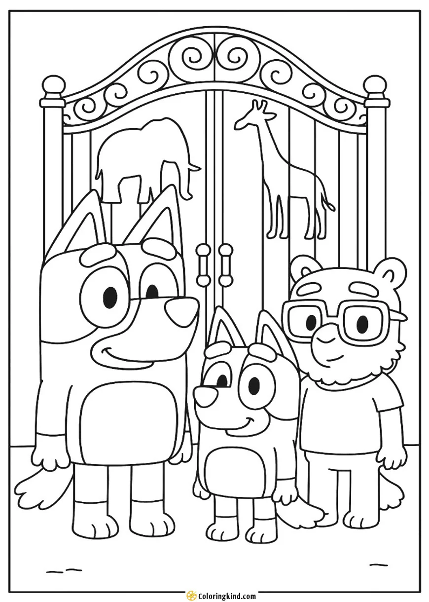 Bluey and Friends at the Zoo Gates