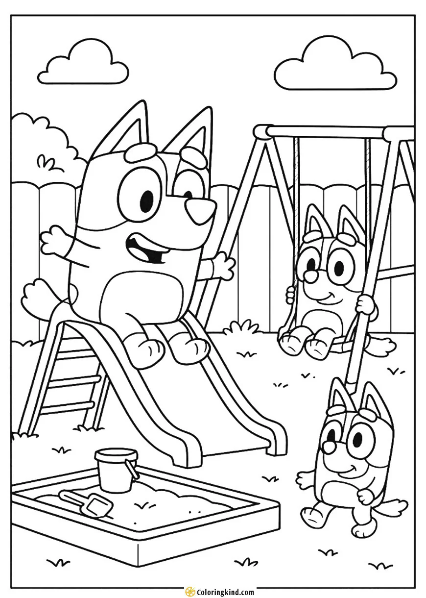 Bluey and Bingo in the Backyard Playground