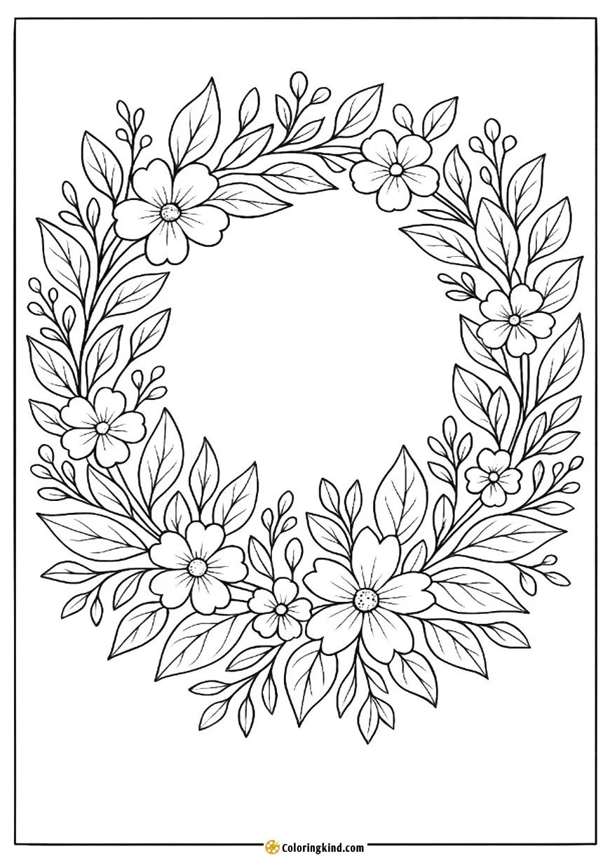 A botanical wreath encircles a blank space waiting to bloom