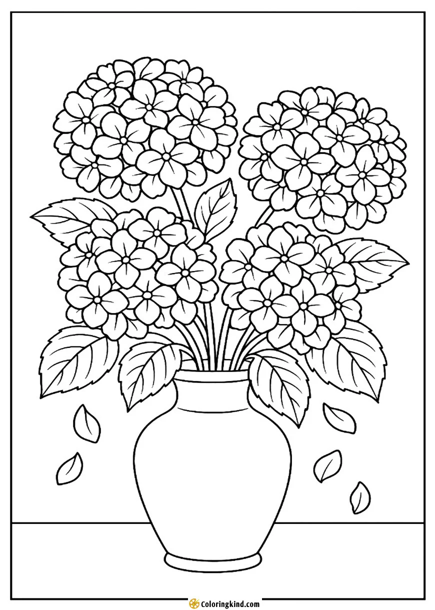 Hydrangea flowers in a vase