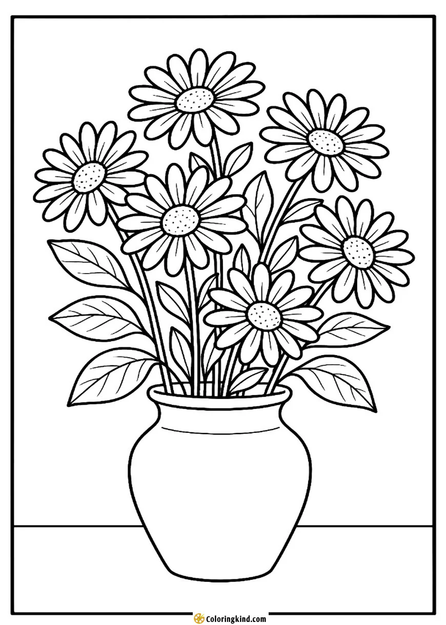 Daisy flowers in a vase