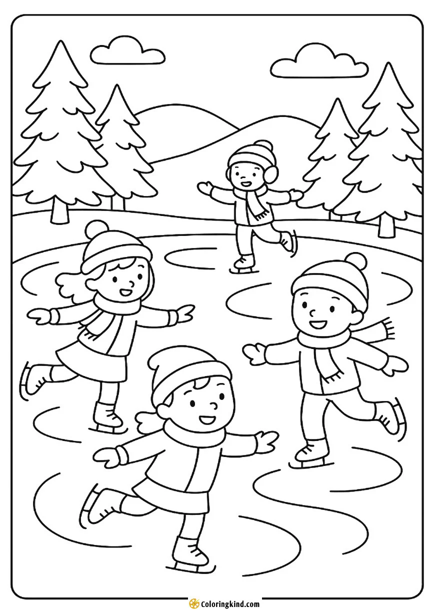 Ice Skaters on a Frozen Pond