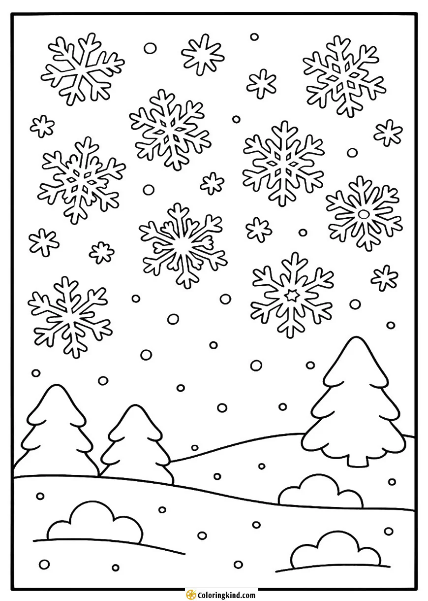 Snowflakes Falling on a Quiet Meadow