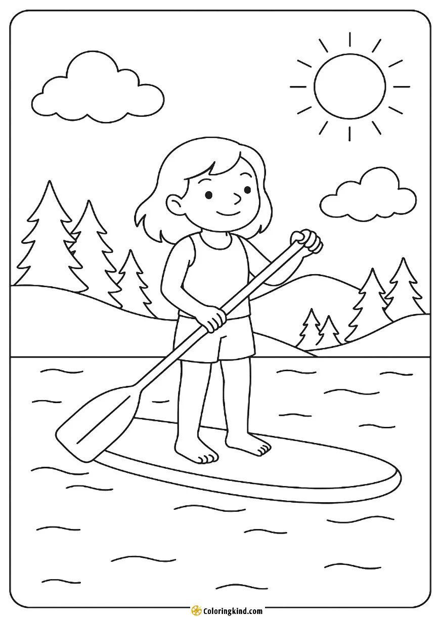 Paddleboarding on a Calm Lake