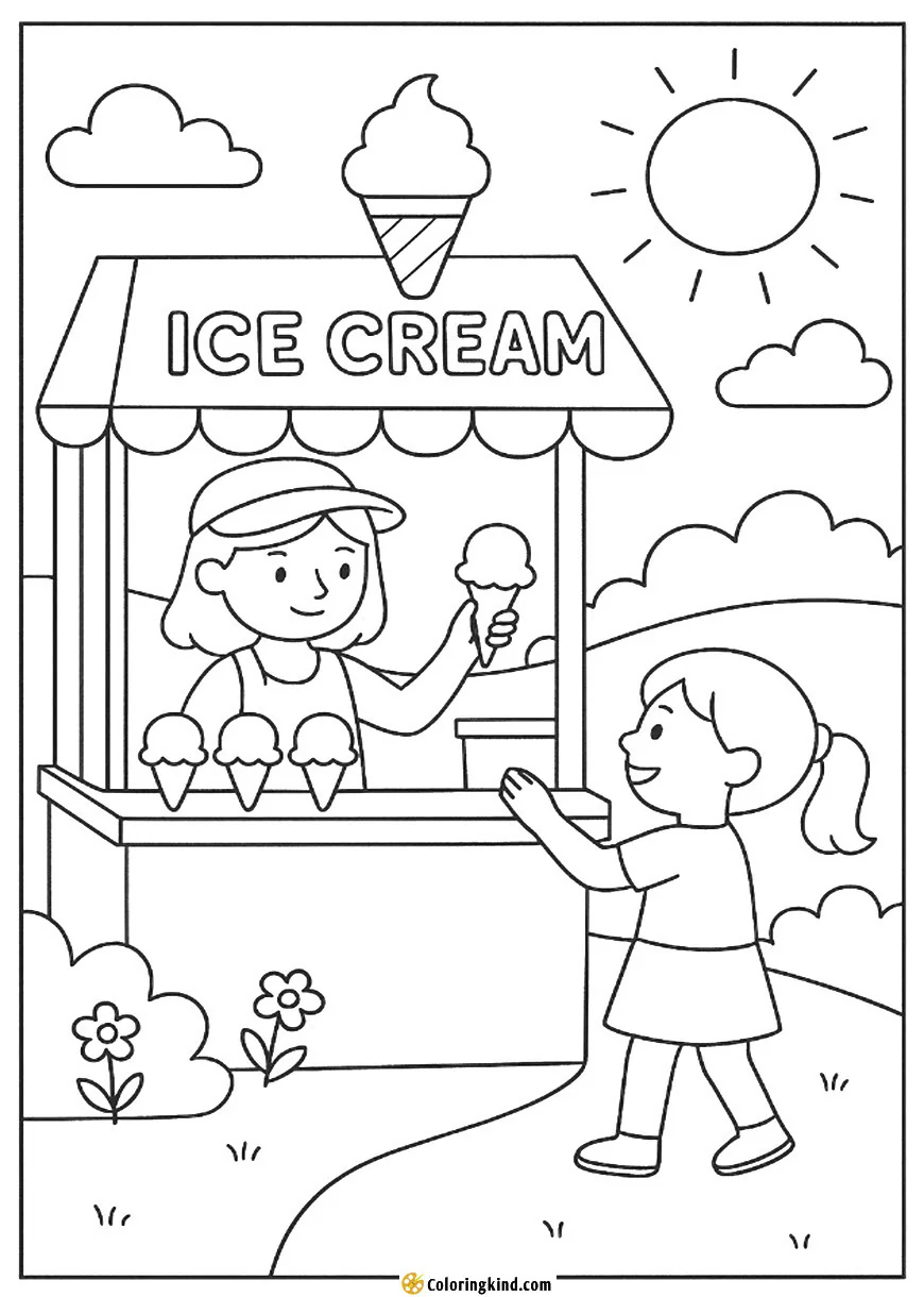 Ice Cream Stand on a Hot Day