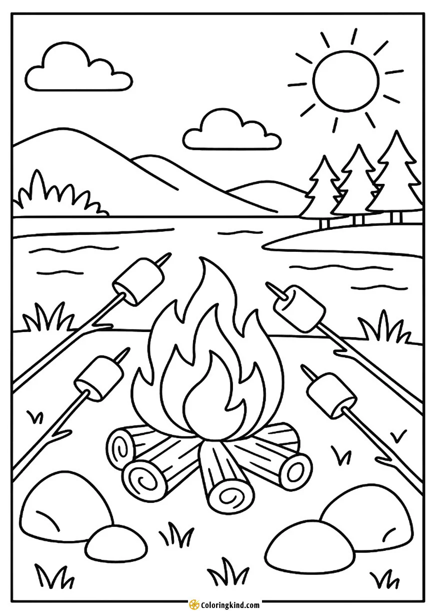 Campfire by the Lakeside