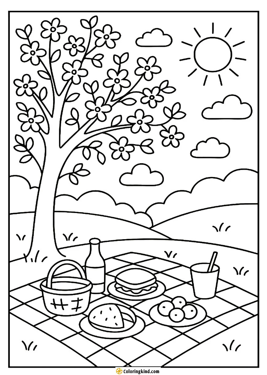 Picnic Under a Blooming Tree