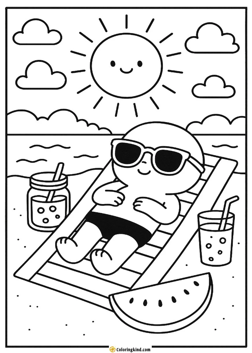 Sunbathing with Sunglasses and Smoothies