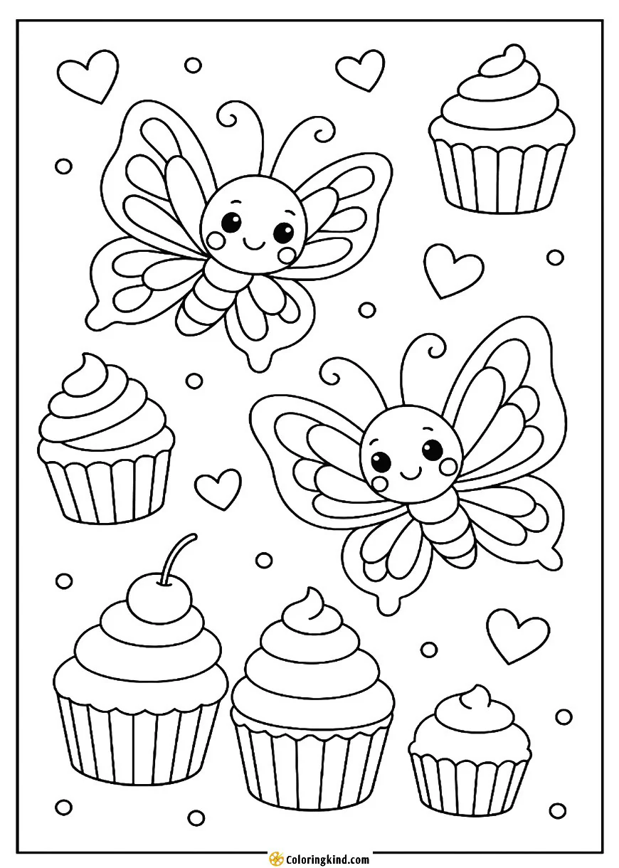 Cute Butterflies and Cupcakes