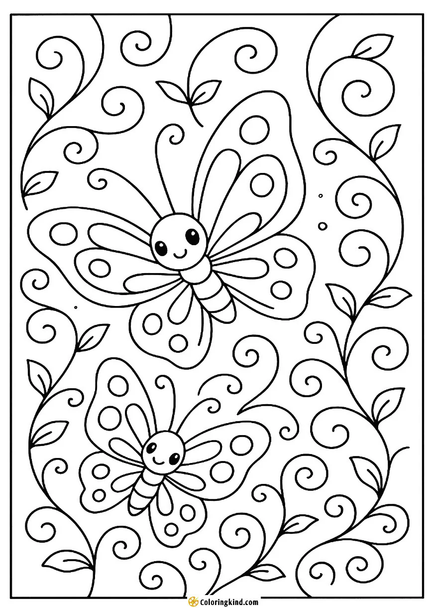 Butterflies and Whimsical Vines