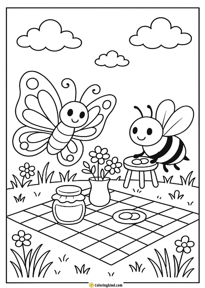 Butterfly and Honey Bee Picnic