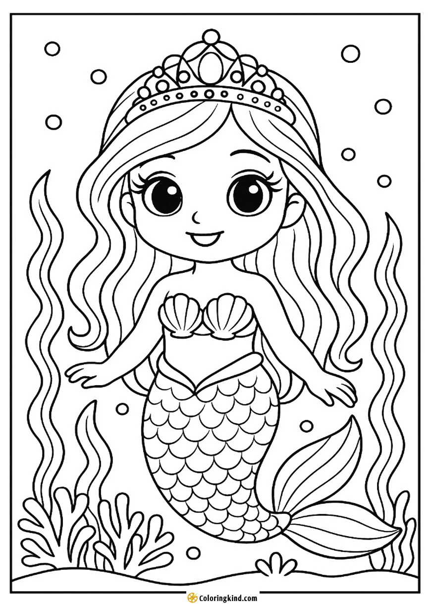 Mermaid with a Pearl-Encrusted Tiara