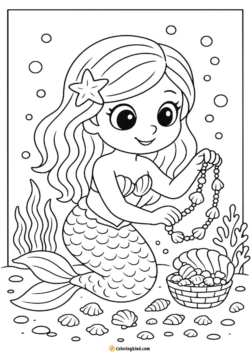 Mermaid Collecting Seashell Jewelry