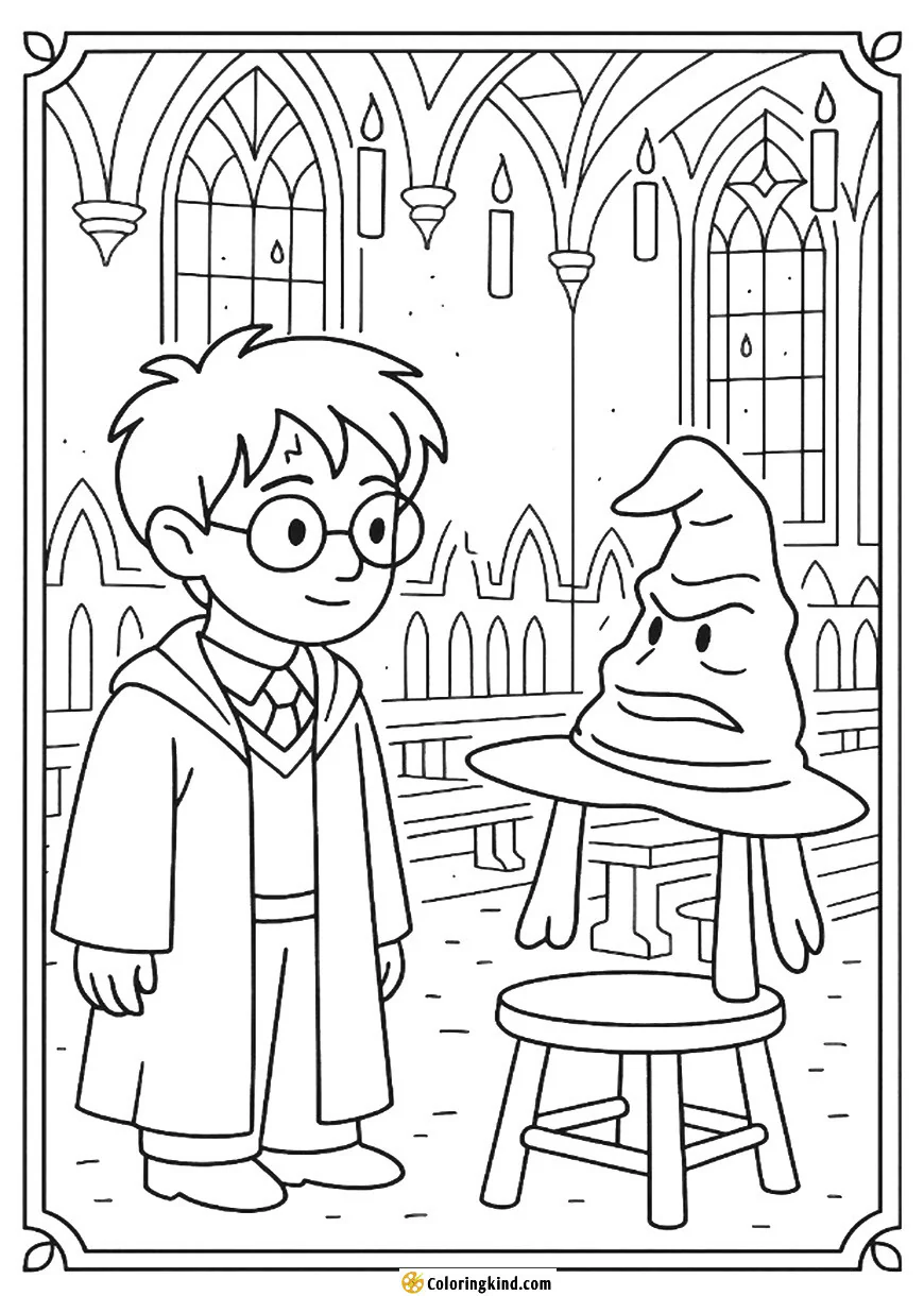 Harry and the Sorting Hat Talking in the Great Hall