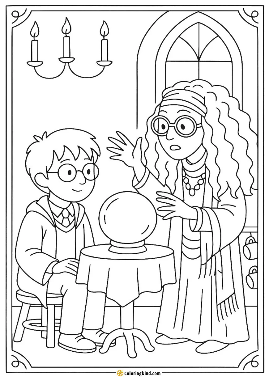 Harry and Professor Trelawney During a Divination Lesson