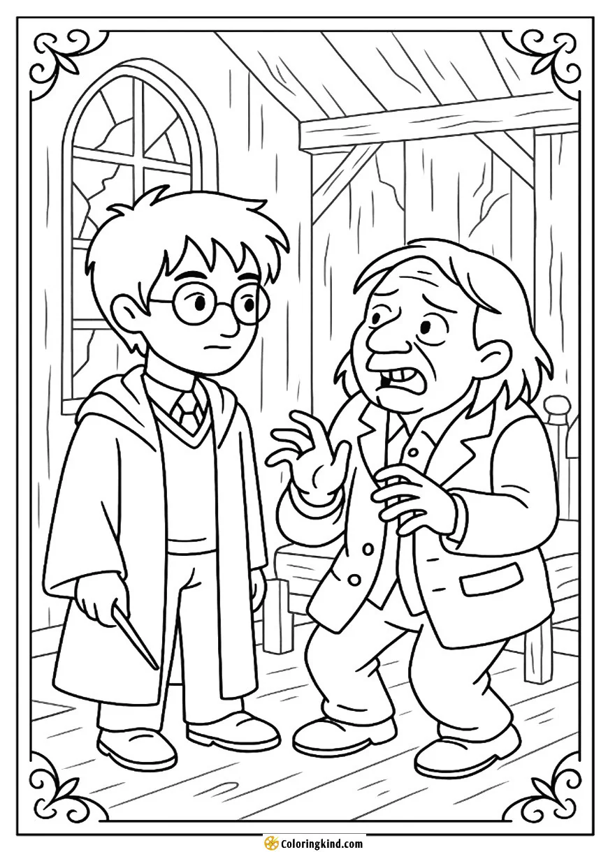 Harry and Peter Pettigrew in the Shrieking Shack