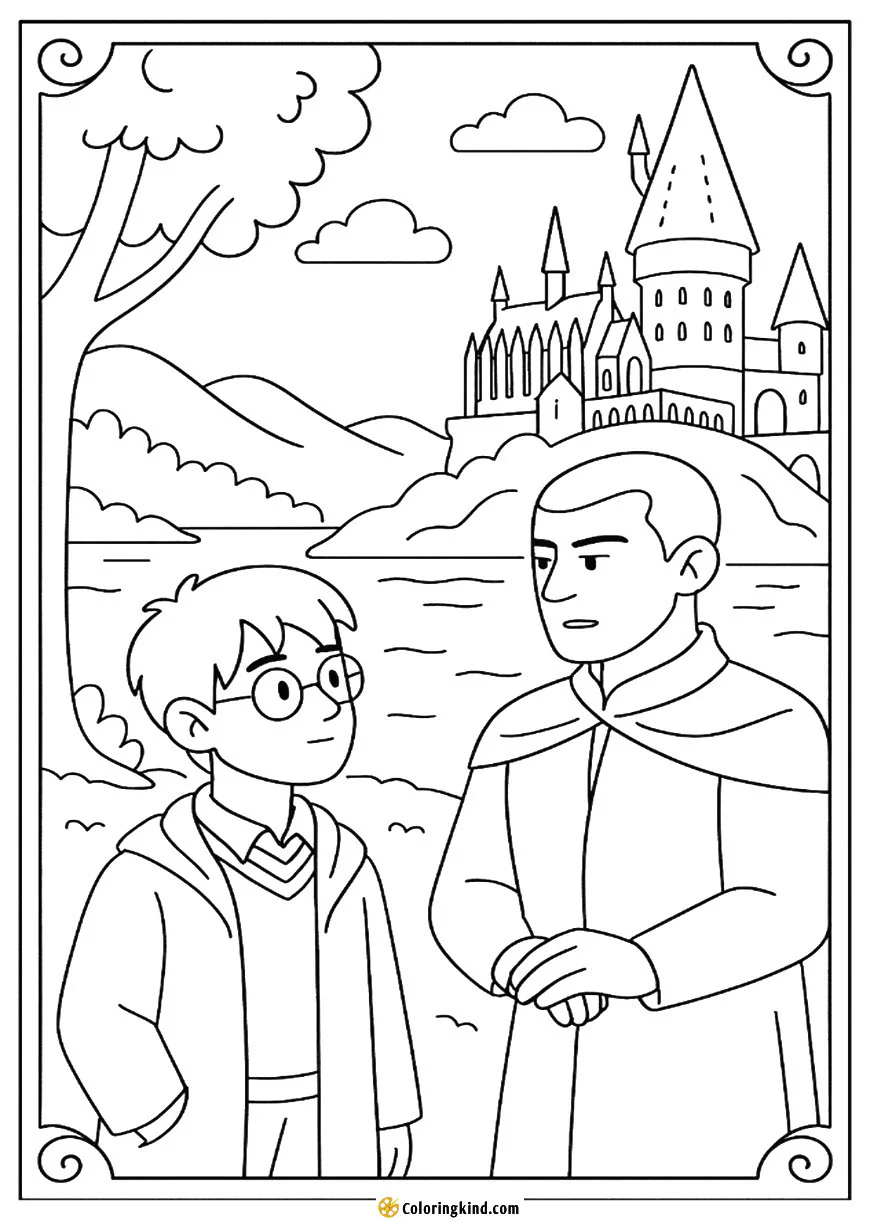 Harry and Viktor Krum Talking by the Lake