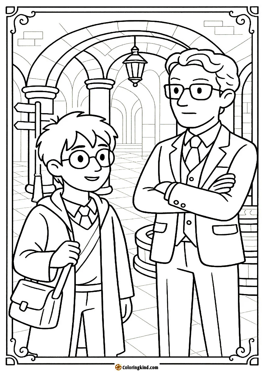 Harry and Percy Weasley at the Ministry of Magic