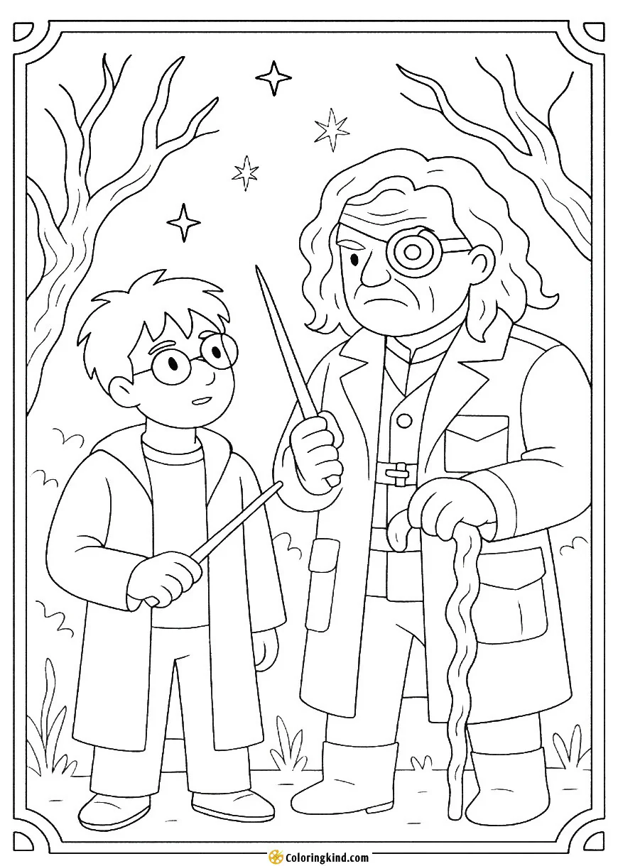 Harry and Moody Watching for Dark Magic