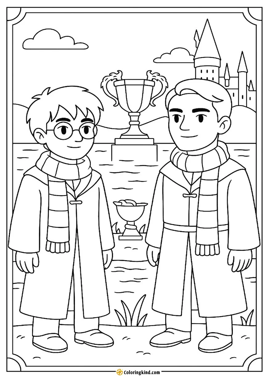 Harry and Cedric Before the Triwizard Tournament Task