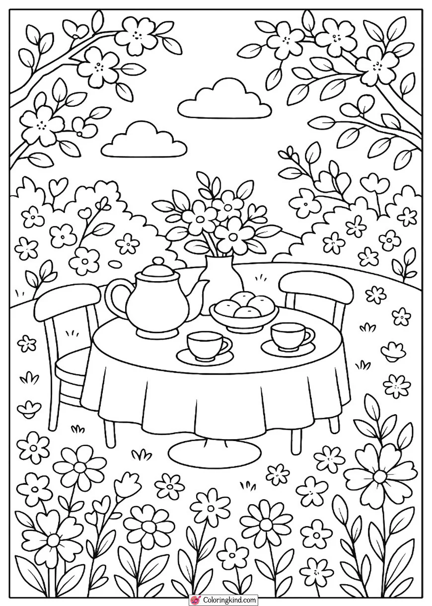 Spring Tea Party in a Garden