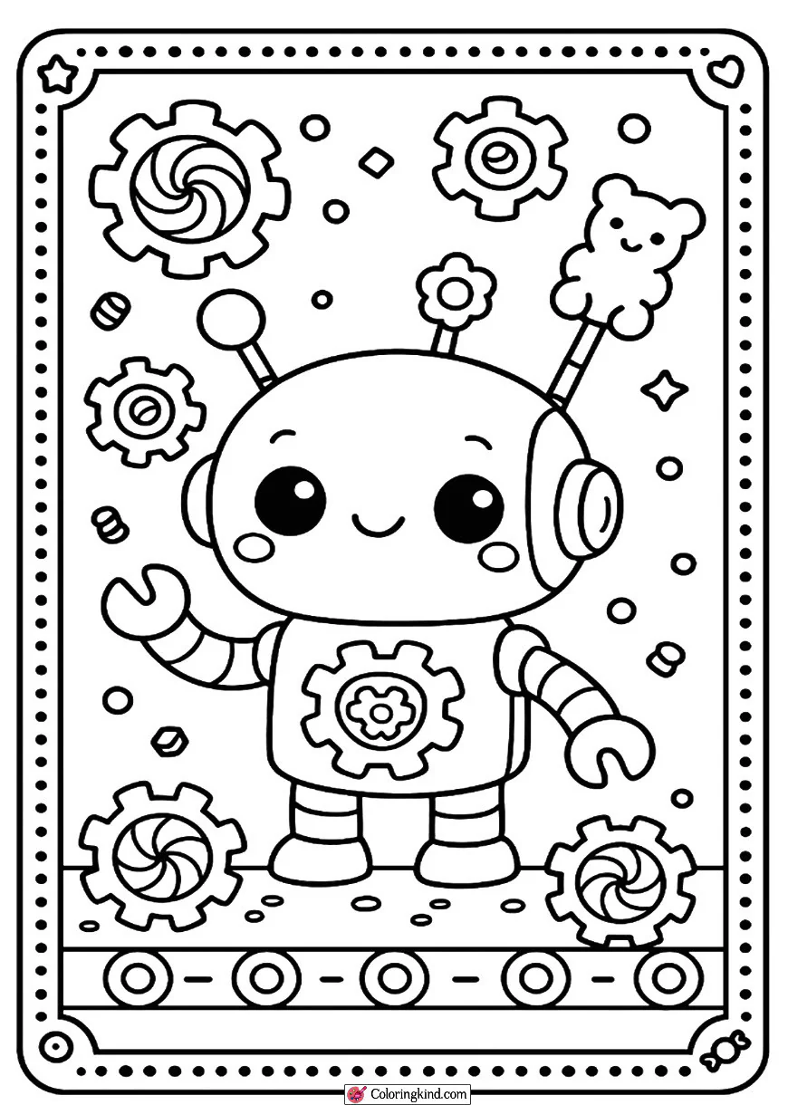 Happy Robot with Candy Gears