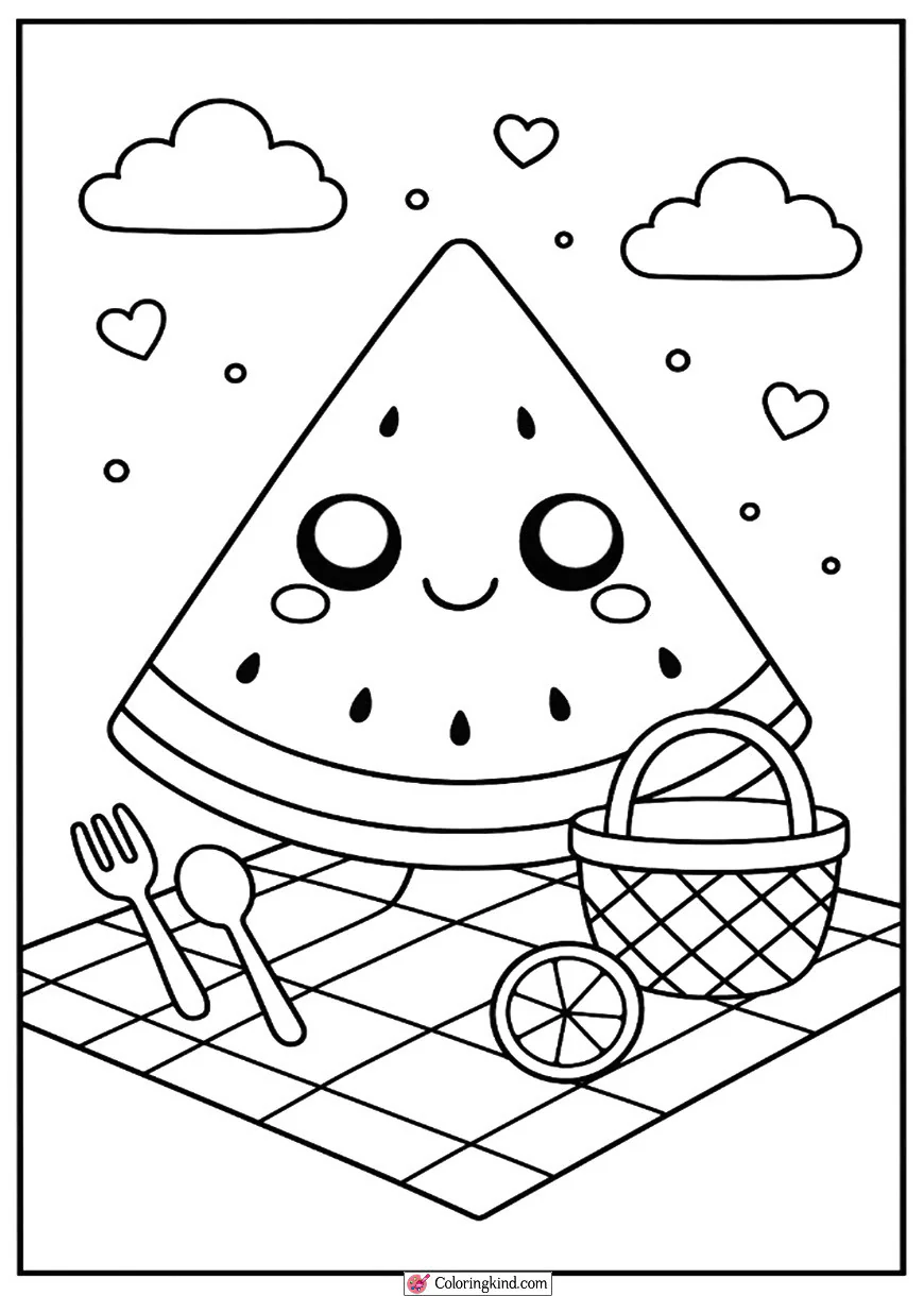 Smiling Watermelon Slice Picnic